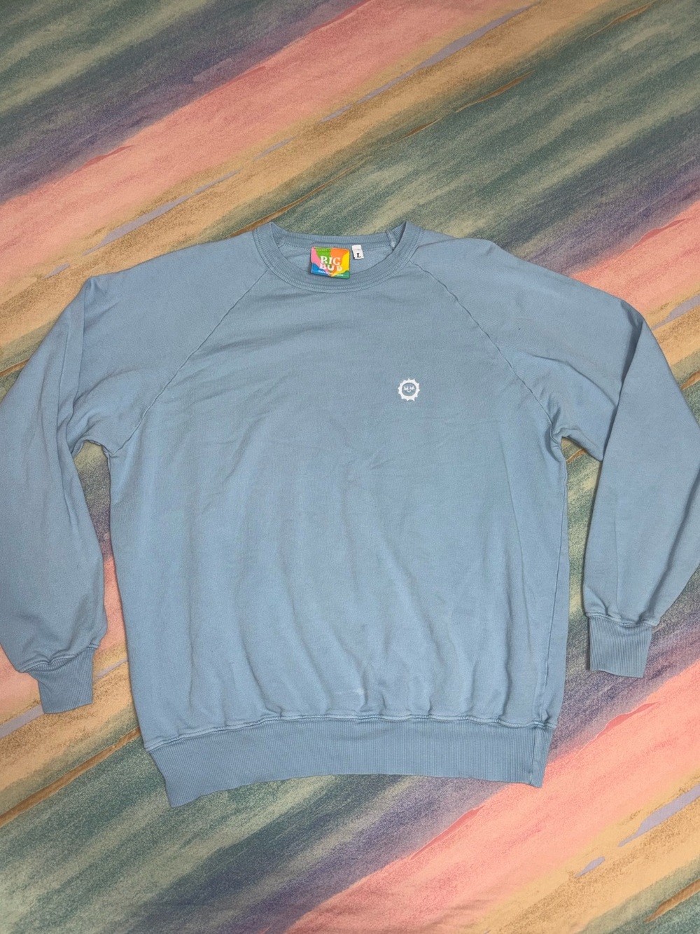 Big bud press crewneck sweatshirt in baby blue size L